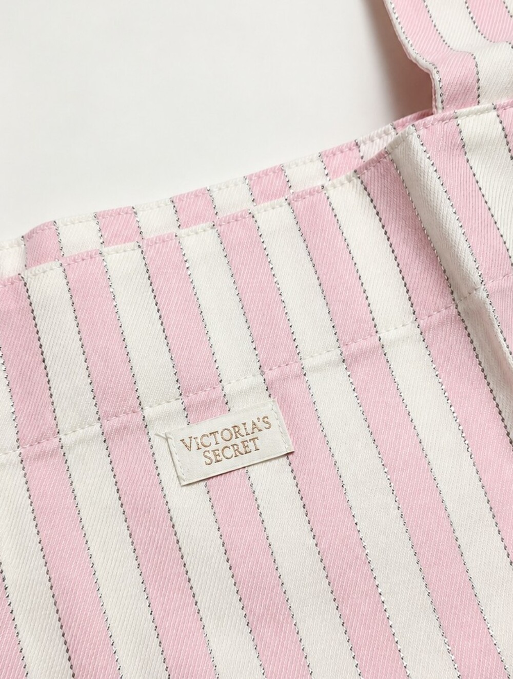 Victoria's Secret Pink Iconic Signature Stripes Reusable Flannel Tote Bag NEW